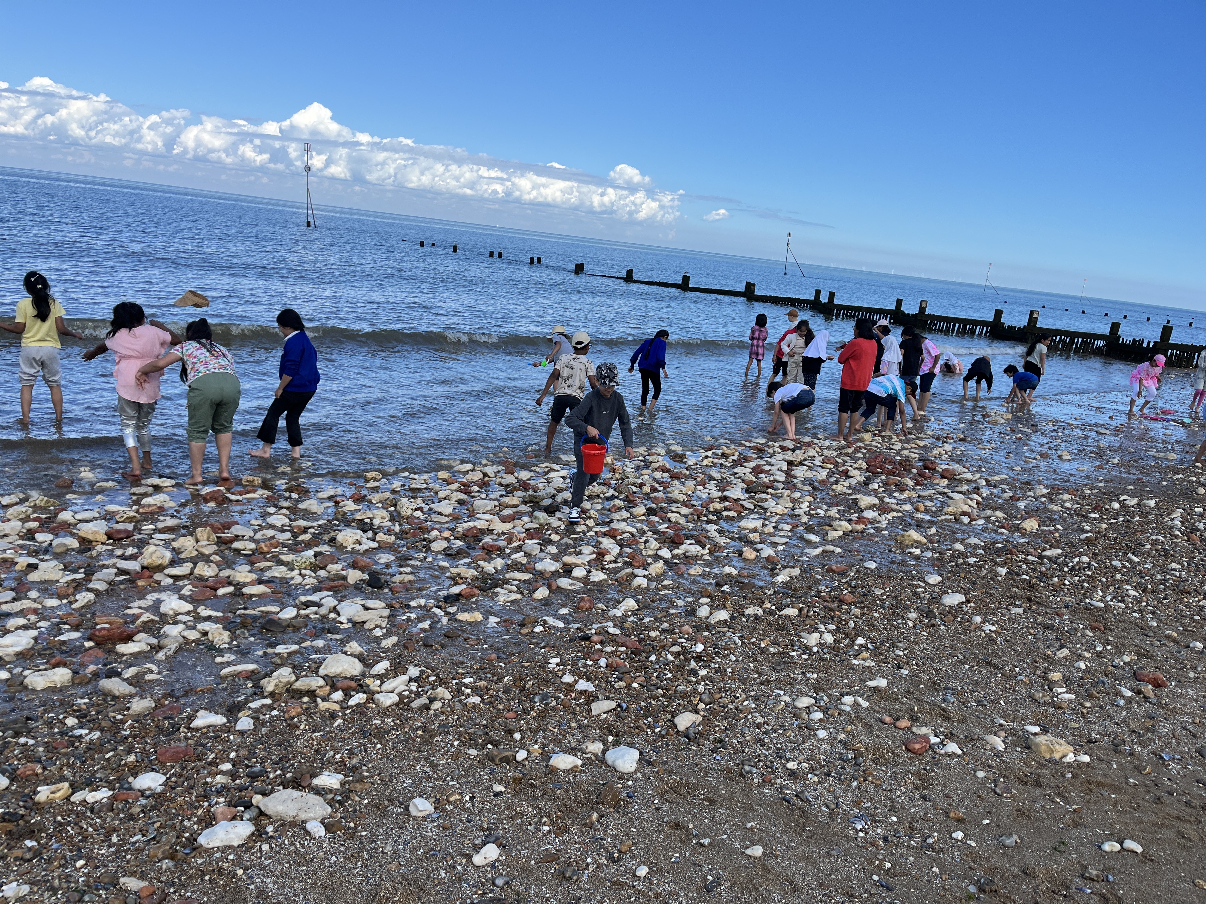 Uplands children enjoying the beach