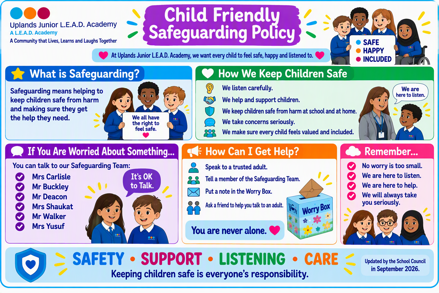 Child friendly safeguarding policy – September 2026
